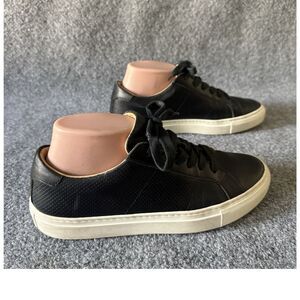 GREATS Brooklyn Women’s Sneakers Black Leather Lace-Up Comfort Shoes US 9